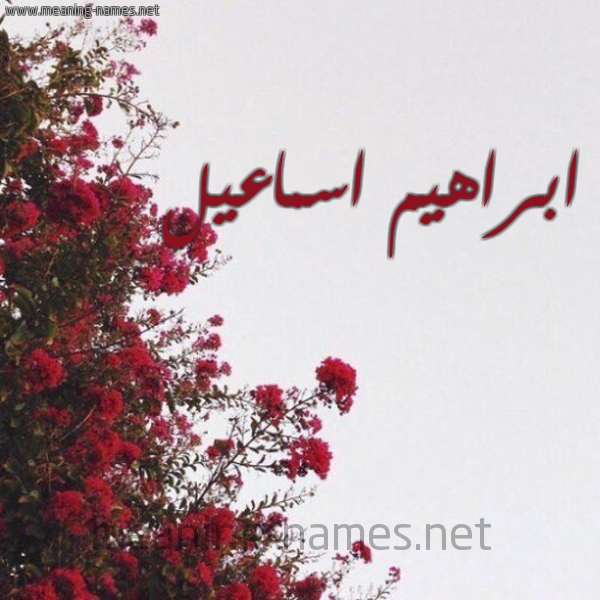 شكل 18 صوره الورد الأحمر للإسم بخط رقعة صورة اسم ابراهيم اسماعيل IBRAHIM-ISMAIL